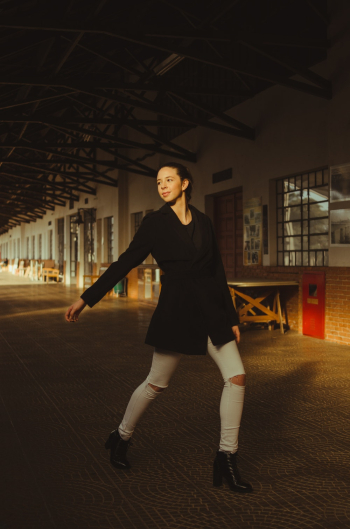 Woman Wearing Black Coat Woman Wearing Black Coat