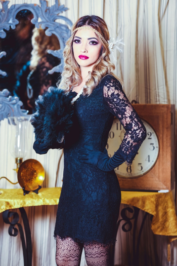 Woman Wearing Black Dress Woman Wearing Black Dress