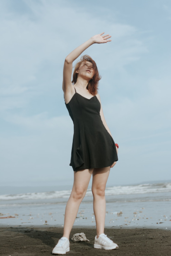 Woman Wearing Black Dress Woman Wearing Black Dress