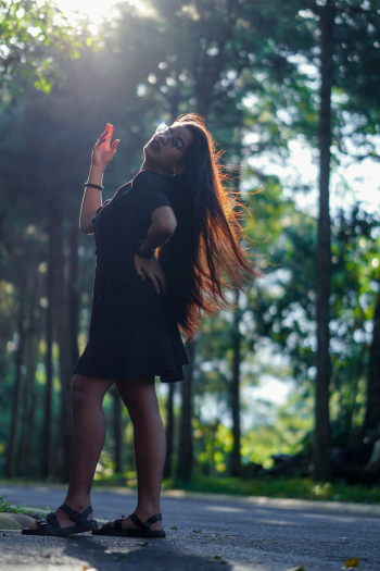 Woman Wearing Black Dress Woman Wearing Black Dress