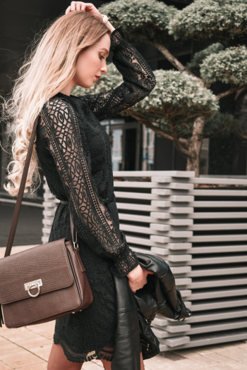 Woman Wearing Black Dress Woman Wearing Black Dress
