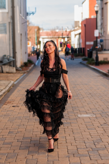 Woman Wearing Black Dress Woman Wearing Black Dress