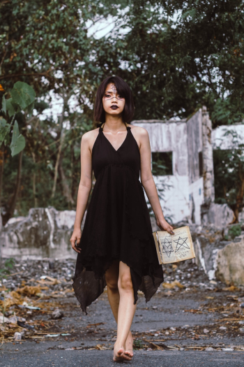 Woman Wearing Black Dress Woman Wearing Black Dress