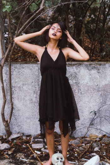 Woman Wearing Black Dress Woman Wearing Black Dress