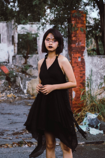 Woman Wearing Black Dress Woman Wearing Black Dress