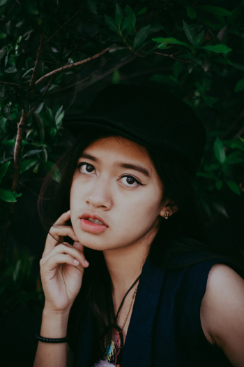 Woman Wearing Black Hat Woman Wearing Black Hat
