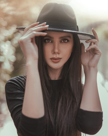 Woman Wearing Black Hat Woman Wearing Black Hat