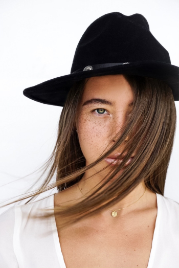 Woman Wearing Black Hat Woman Wearing Black Hat