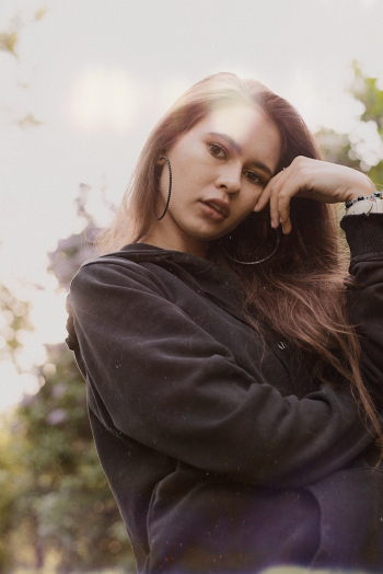 Woman Wearing Black Hoodie Woman Wearing Black Hoodie