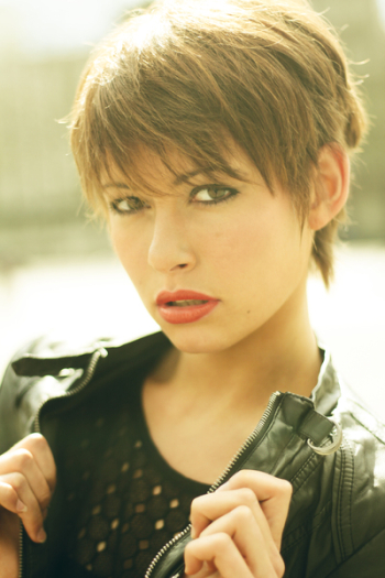 Woman Wearing Black Leather Jacket Looking Fierce Woman Wearing Black Leather Jacket Looking Fierce