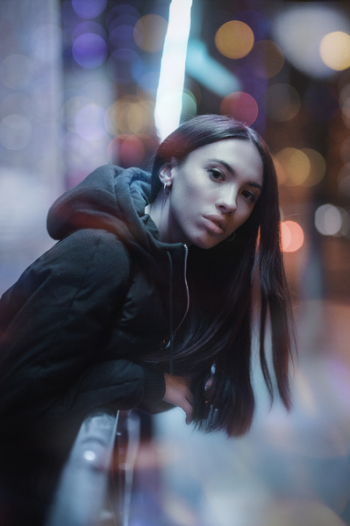 Woman Wearing Black Parka Hoodie Woman Wearing Black Parka Hoodie