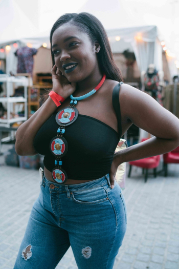 Woman Wearing Black Tube Top Woman Wearing Black Tube Top