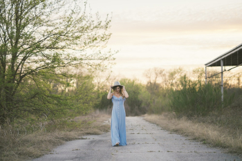 Woman Wearing Blue Dress Woman Wearing Blue Dress
