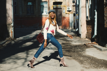 Woman Wearing Blue Jeans Woman Wearing Blue Jeans