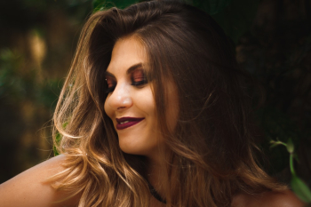 Woman Wearing Brown Eye Shadow Woman Wearing Brown Eye Shadow