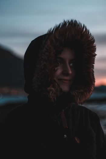 Woman Wearing Brown Parka Jacket Woman Wearing Brown Parka Jacket