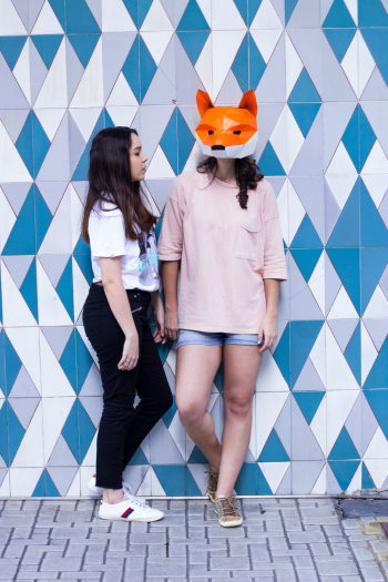 Woman Wearing Fox Mask Woman Wearing Fox Mask