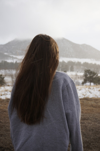 Woman Wearing Grey Sweater Woman Wearing Grey Sweater
