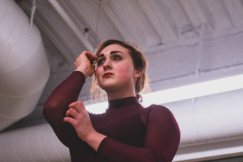 Woman Wearing Maroon Long-sleeved Top Woman Wearing Maroon Long-sleeved Top