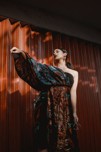 Woman Wearing Multicolored Floral Dress Woman Wearing Multicolored Floral Dress