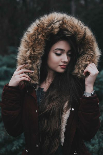 woman wearing parka jacket