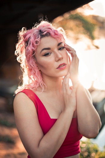 Woman Wearing Pink Top Woman Wearing Pink Top