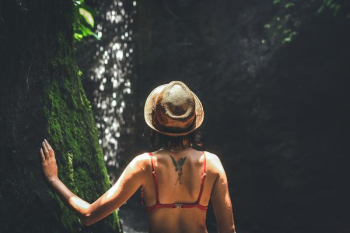 woman wearing red bra woman wearing red bra