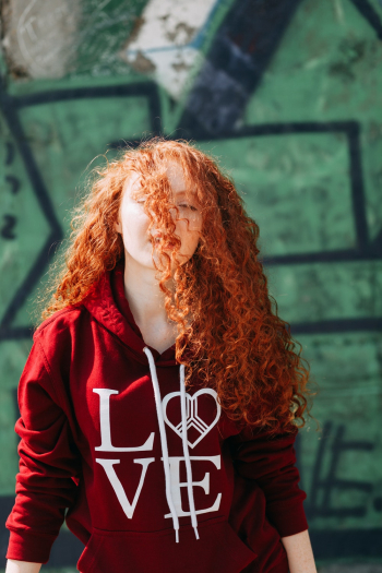 Woman Wearing Red Hoodie Woman Wearing Red Hoodie