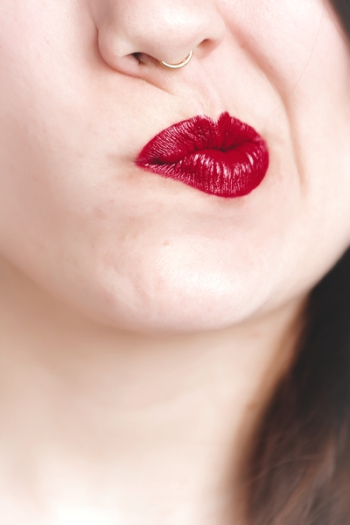 Woman Wearing Red Lipstick Woman Wearing Red Lipstick