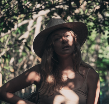 Woman Wearing Sun Hat Woman Wearing Sun Hat