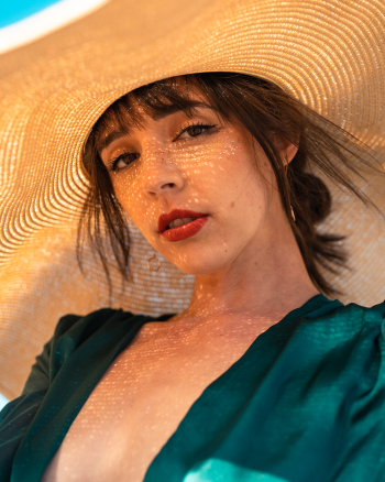 Woman Wearing Sun Hat Woman Wearing Sun Hat