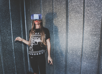 Woman Wearing Vr Glasses Woman Wearing Vr Glasses