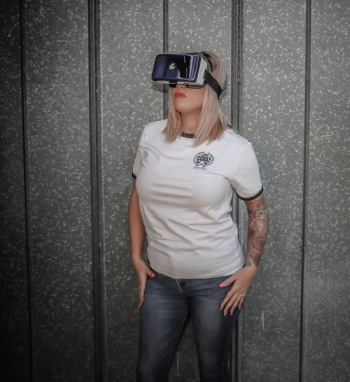 Woman Wearing Vr Goggles Woman Wearing Vr Goggles