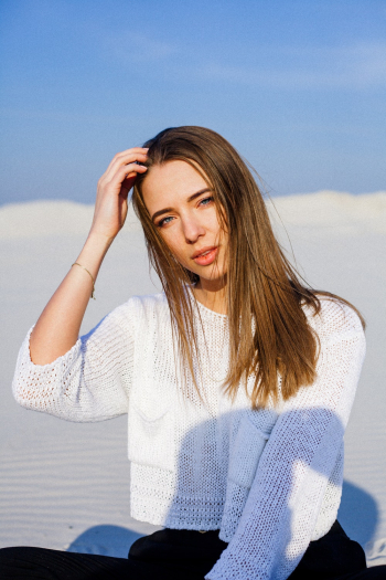 Woman Wearing White Sweater Woman Wearing White Sweater