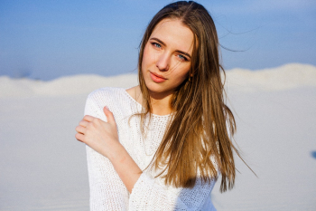 Woman Wearing White Sweater Woman Wearing White Sweater