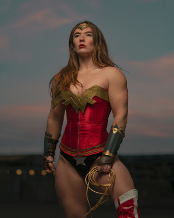 Woman Wearing Wonder Woman Costume Woman Wearing Wonder Woman Costume