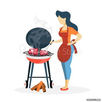 Woman with bbq Woman with bbq