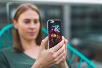 Woman With Cool iPhone Woman With Cool iPhone