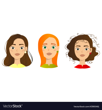woman with different facial expressions set