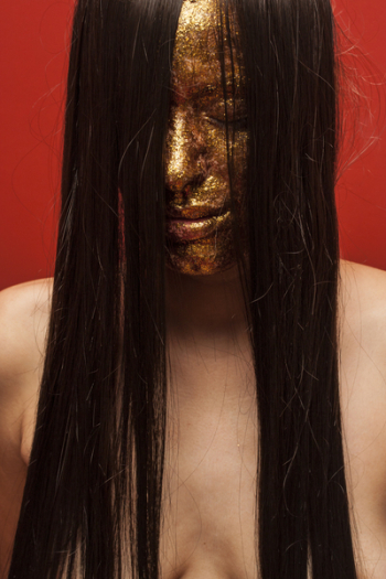 Woman With Gold Face Paint Woman With Gold Face Paint