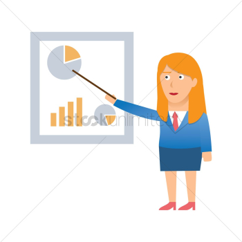 Woman with presentation chart Woman with presentation chart
