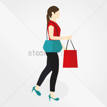 Woman with shopping bag Woman with shopping bag