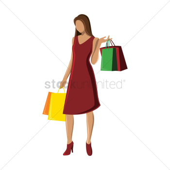 Woman with shopping bags Woman with shopping bags