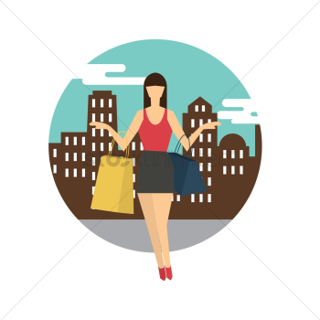 Woman with shopping bags Woman with shopping bags