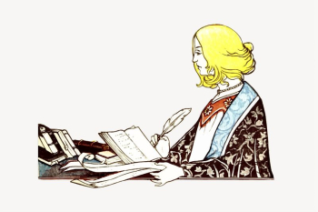 Woman writing clipart, vintage hand | Free Vector - rawpixel