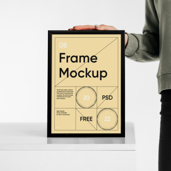 Women Holding Frame PSD Mockup Women Holding Frame PSD Mockup