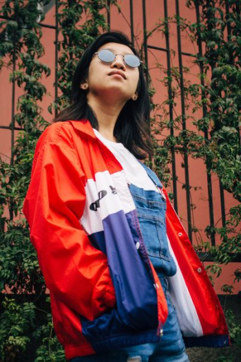 women's red, blue, and white stripe zip-up jacket women's red, blue, and white stripe zip-up jacket