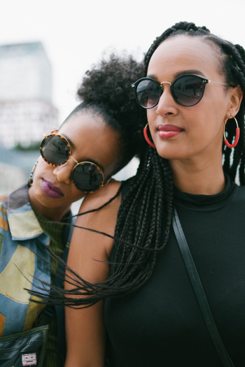 Women Wearing Fashionable Eyewear Women Wearing Fashionable Eyewear