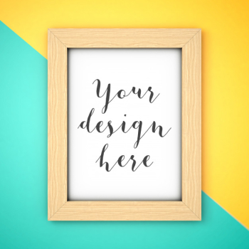 Wood frame mockup Free Psd