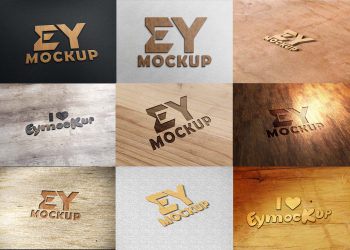 Wood Logo Mockup PSD